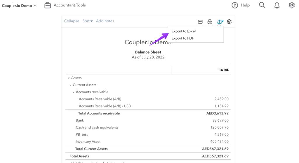 2 export quickbooks online to excel