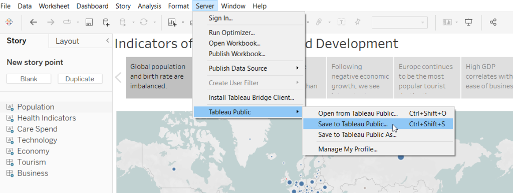 4.1 tableau public save