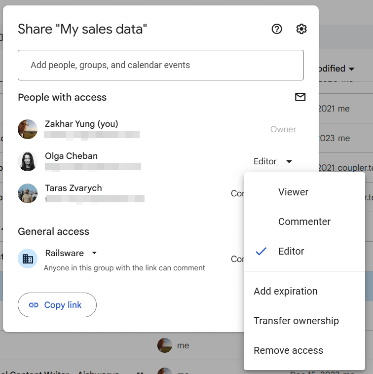 5.1. amend sharing settings