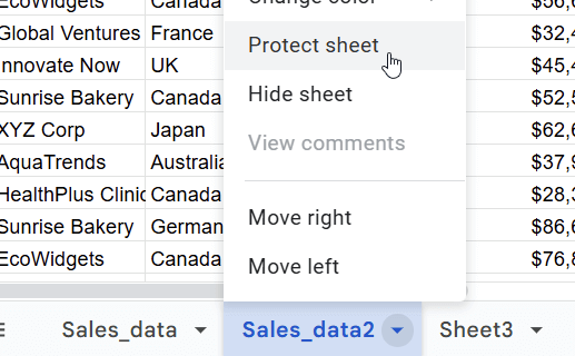 6.1.1 protect sheet