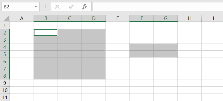 Figure 2.1. Excel VBA referring to multiple ranges