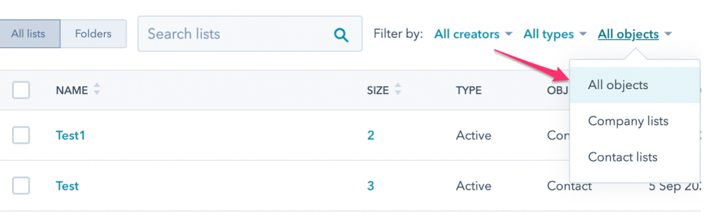 12 Filters Object List