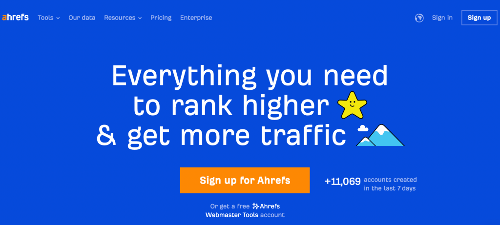 12 ahrefs landing page