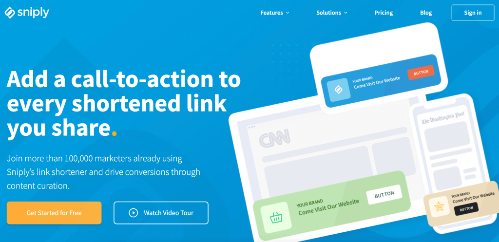 19 sniply landing page