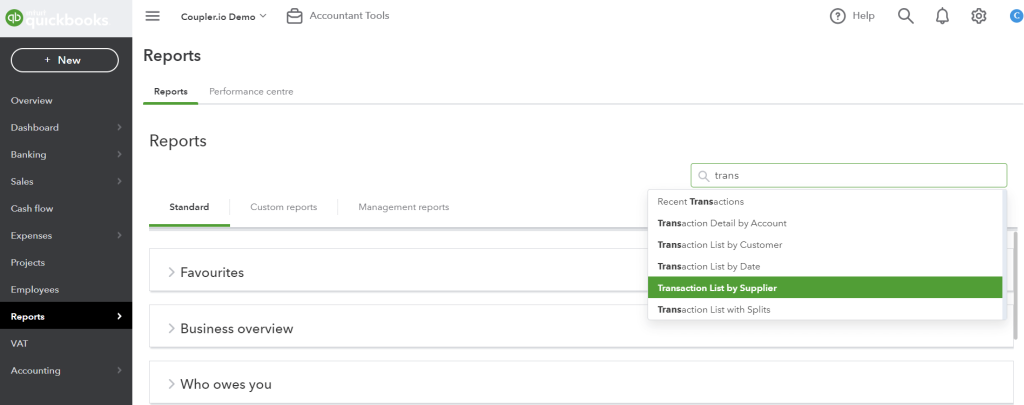2.3 transaction list quickbooks online