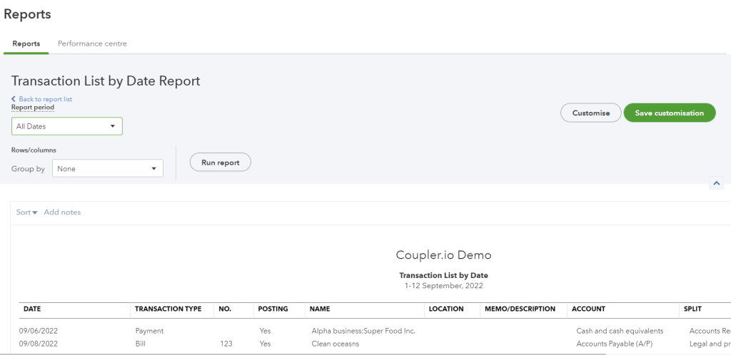 2.4 transaction list by date quickbooks online