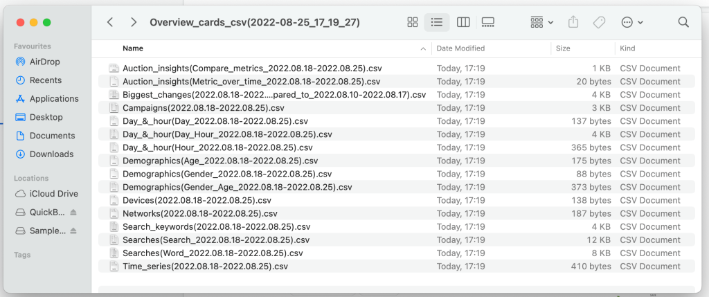 2.Archive with the CSV files