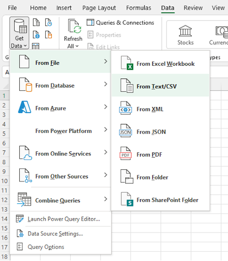 3.Import CSV to Excel