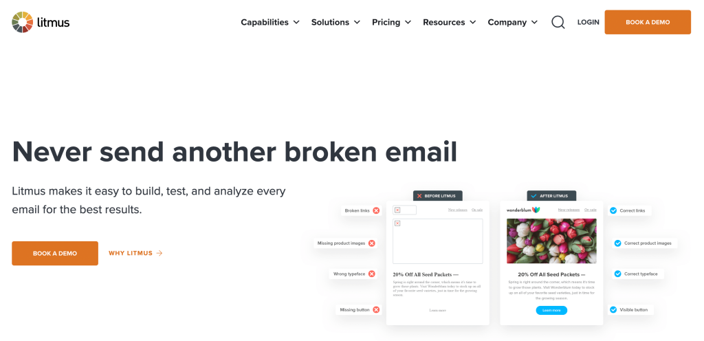 6 litmus landing page