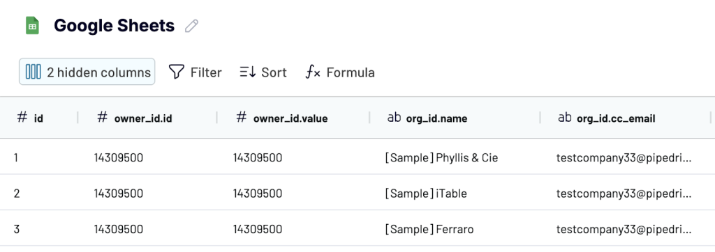 Google Sheets transform Coupler