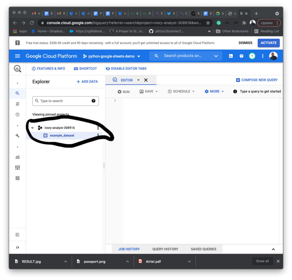 new dataset bigquery