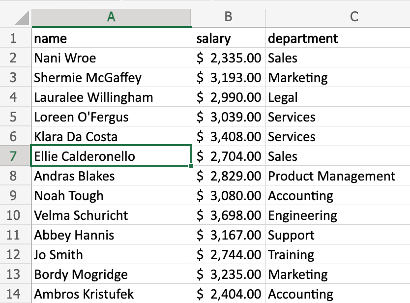 1 vlookup dataset