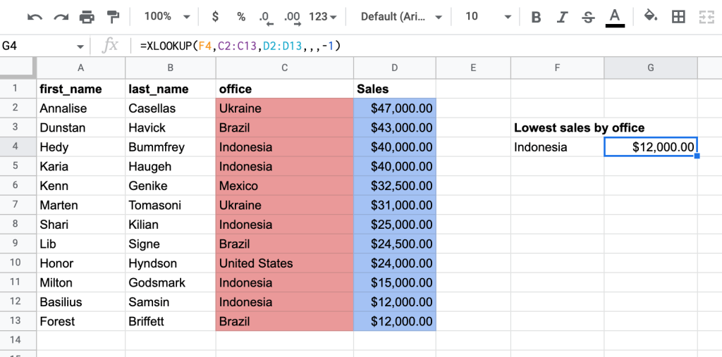 10 xlookup reverse search