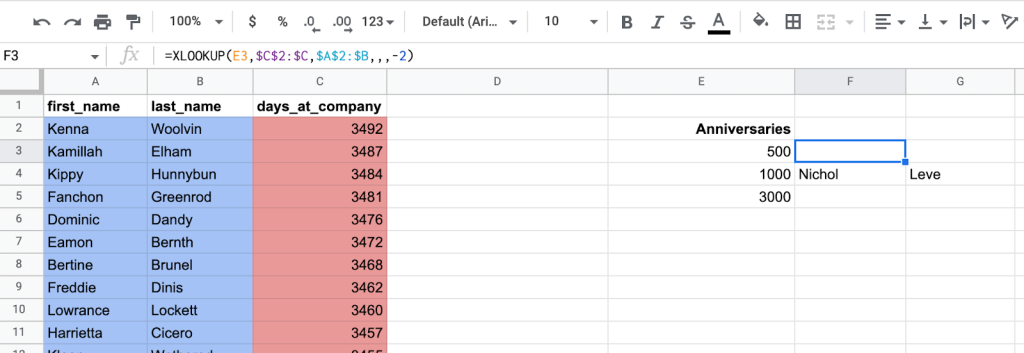 11 xlookup binary search