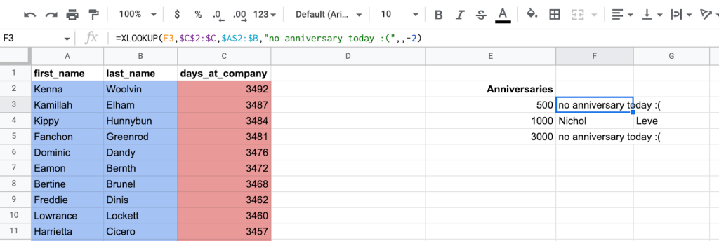 12 xlookup binary search with error message
