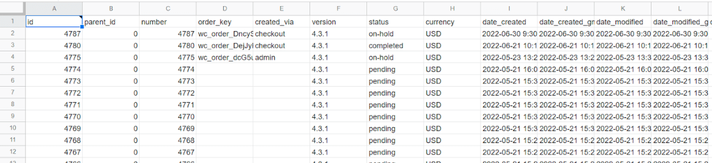 15 sample export
