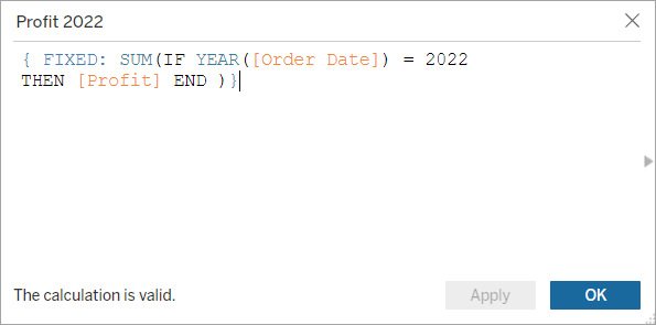 16 The Profit 2022 calculated field