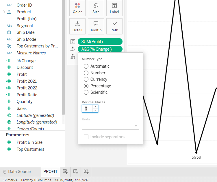 21 Formatting the Change field