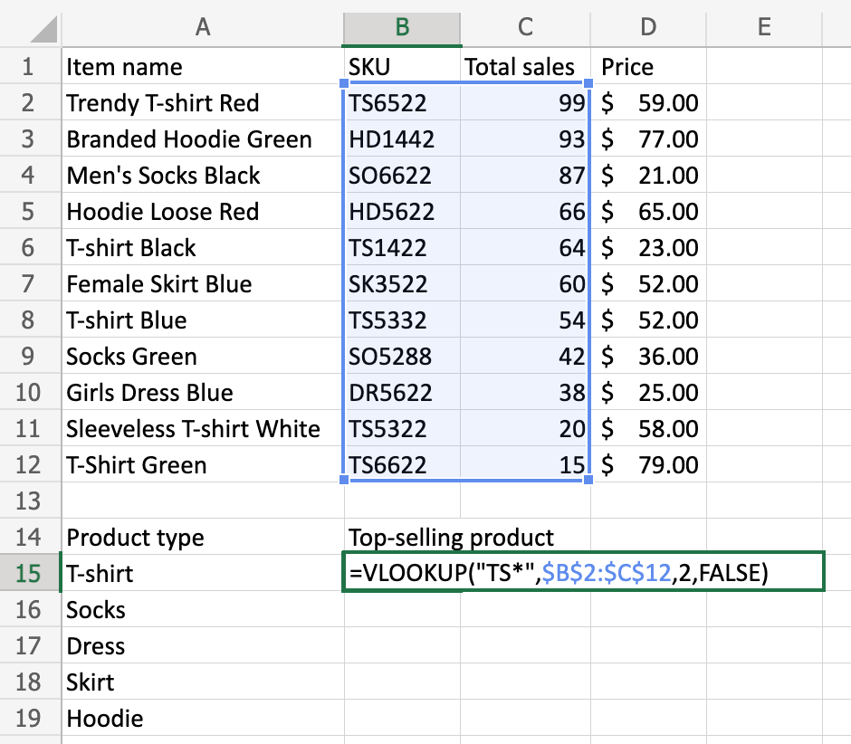 5 vlookup wildcard search