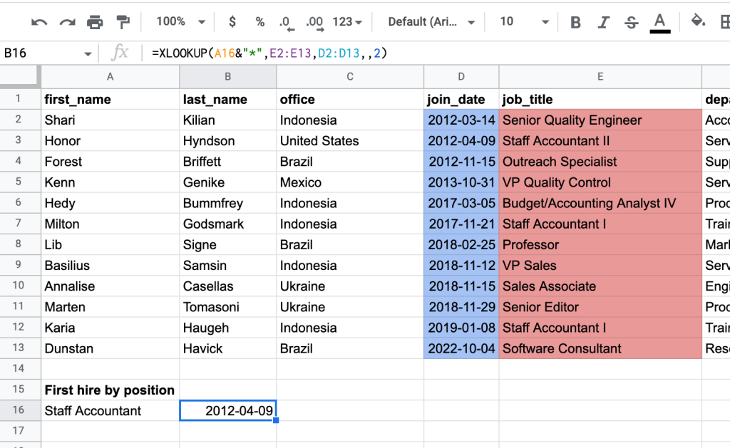 9 xlookup with wildcard