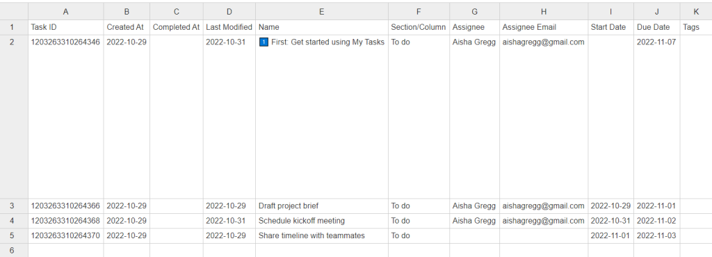 004 project plan csv output