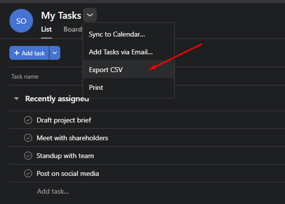 2 export as csv
