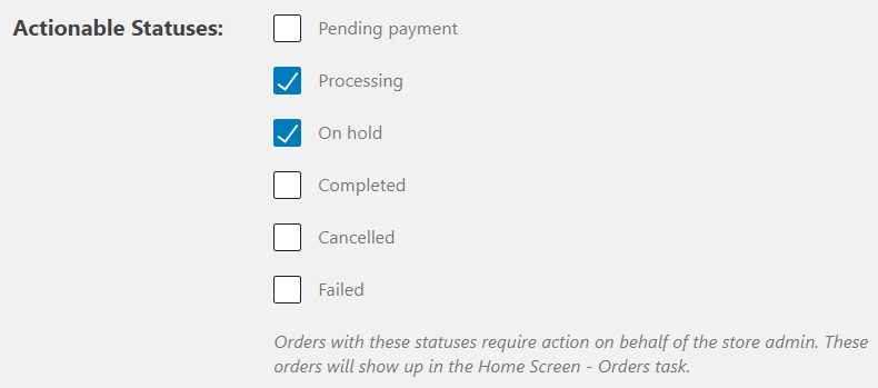 7 actionable statuses