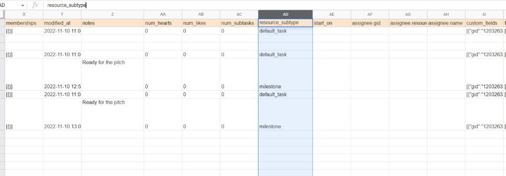 Asana export milestones