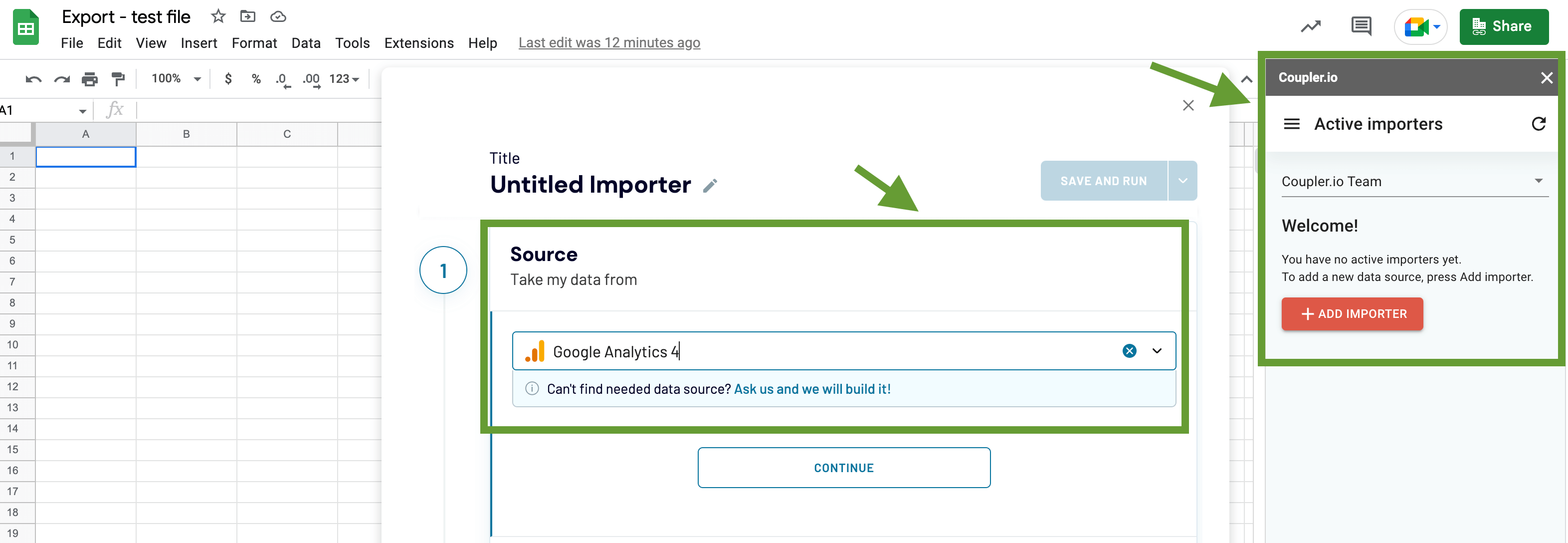 Importador de ajustes adicionales de Coupler.io