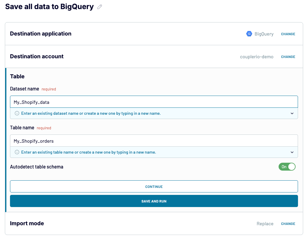 13 bigquery export data configuring bigquery as the destination