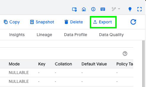 15 bigquery export data manual export button in bigquery