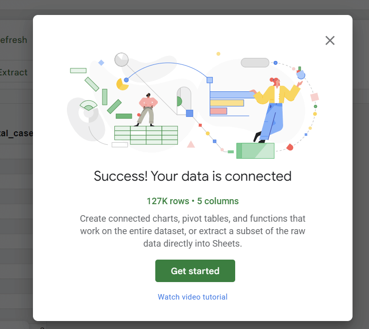 2.2 open bigquery table with connected sheets