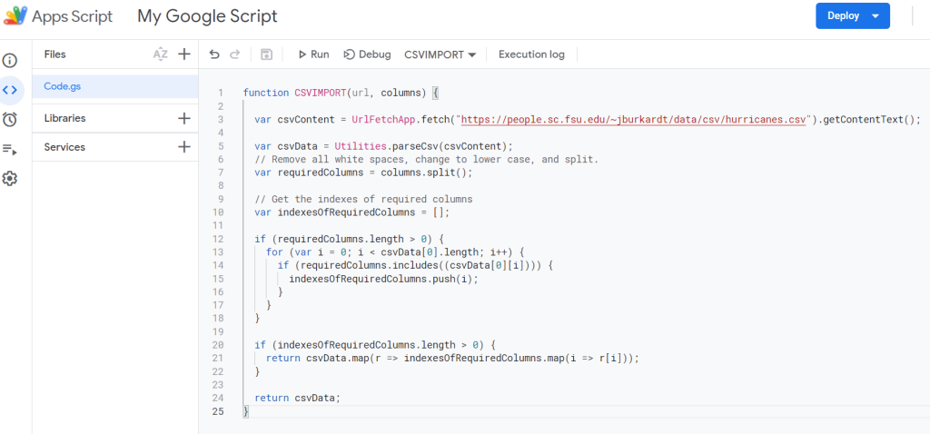 22 apps script csv function
