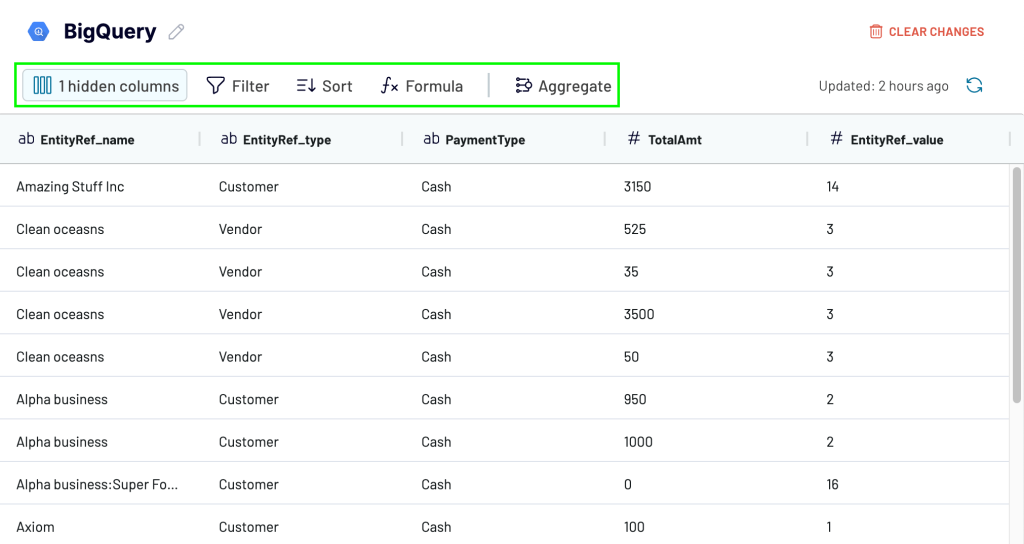 4 bigquery export data using transformations