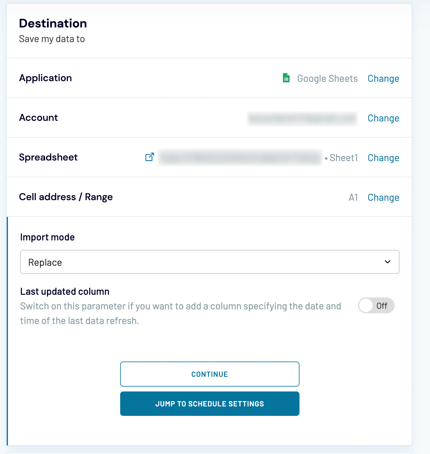 4 configuración del destino