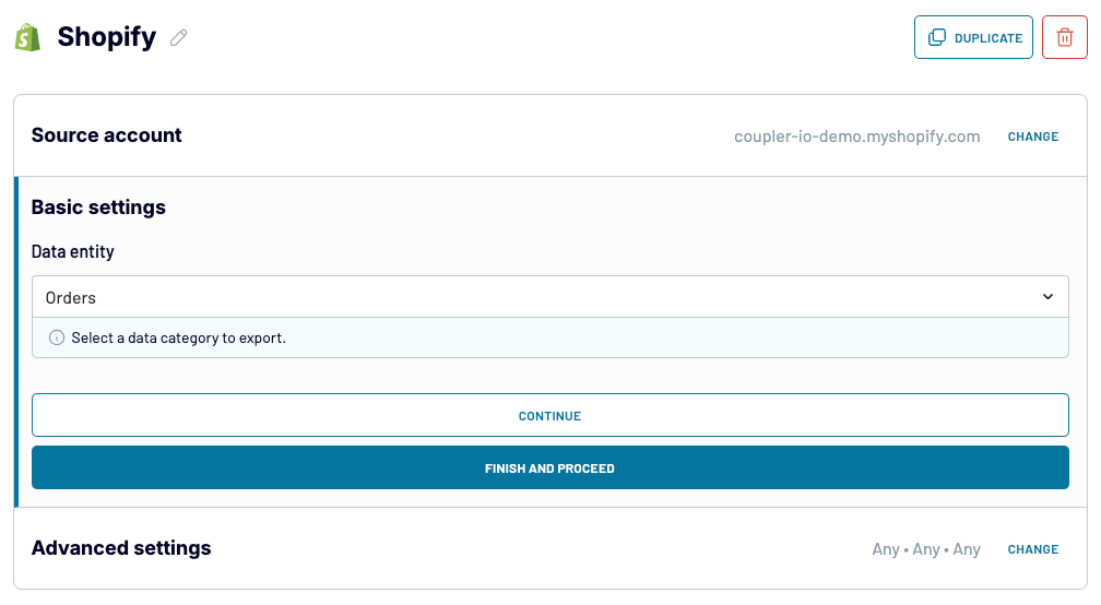 9 bigquery export data configuring a source