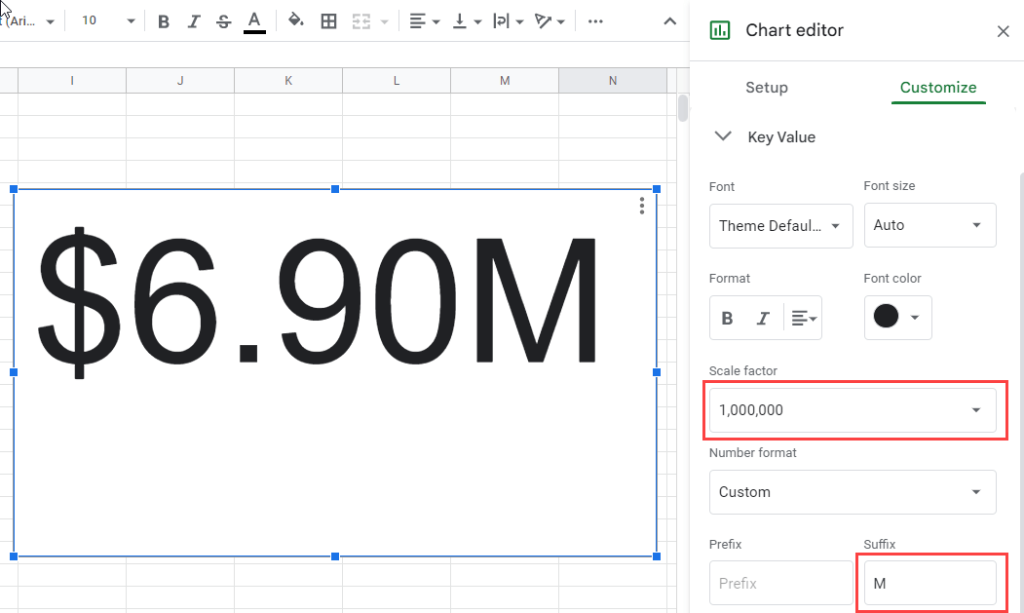 Figure 4.2.1.2. Customizing the number in the scorecard