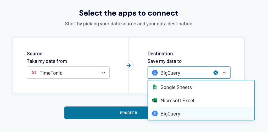12. Export data from TimeTonic to BigQuery