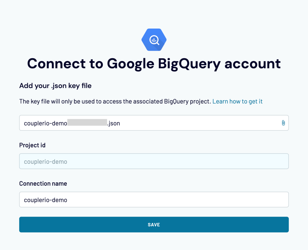 13. BigQuery connect account