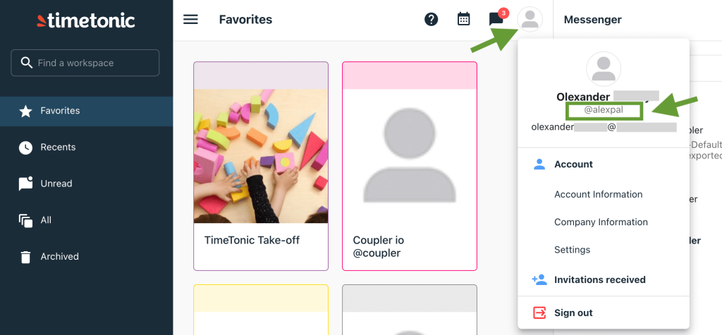 2. TimeTonic find user ID