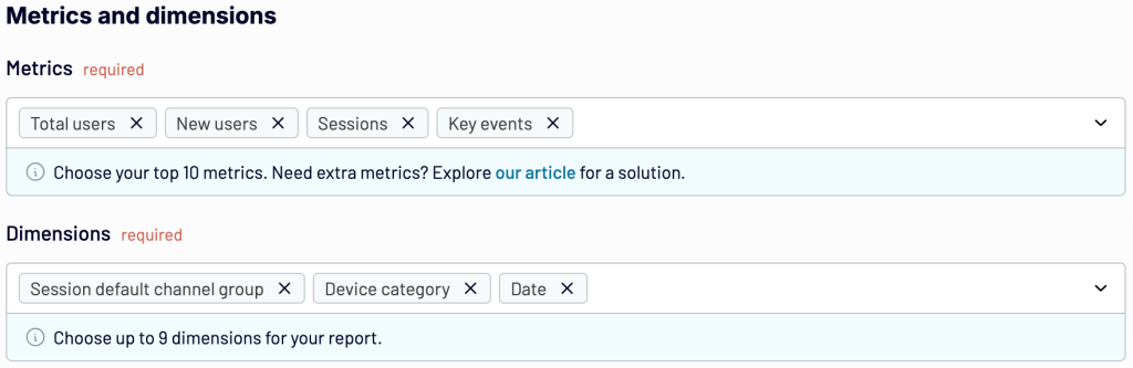 0.7 metrics and dimensions