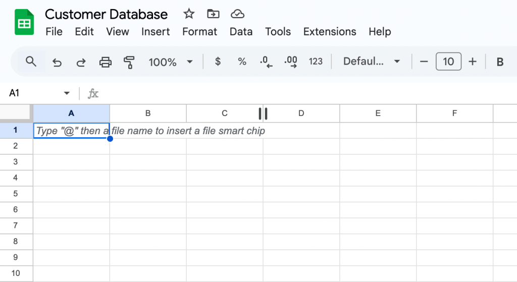 1 google sheet manual database