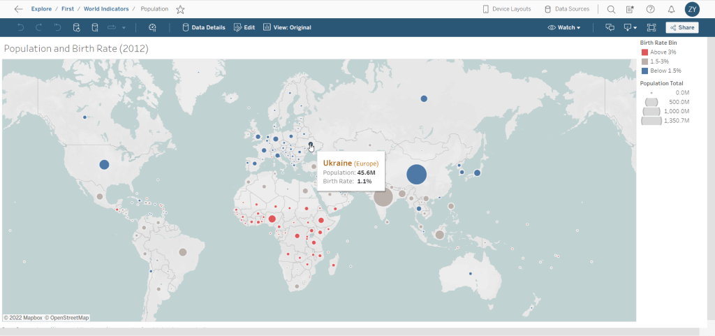1 published tableau dashboard
