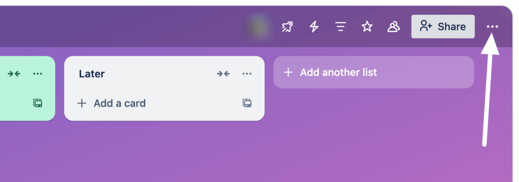 1.0. Navigating to the board menu in Trello