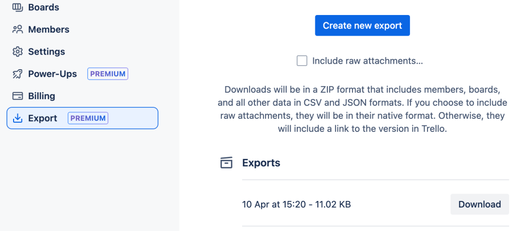 1.4. Exporting all boards from Trello