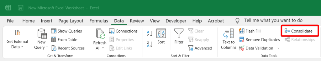 1.consolidate data in excel
