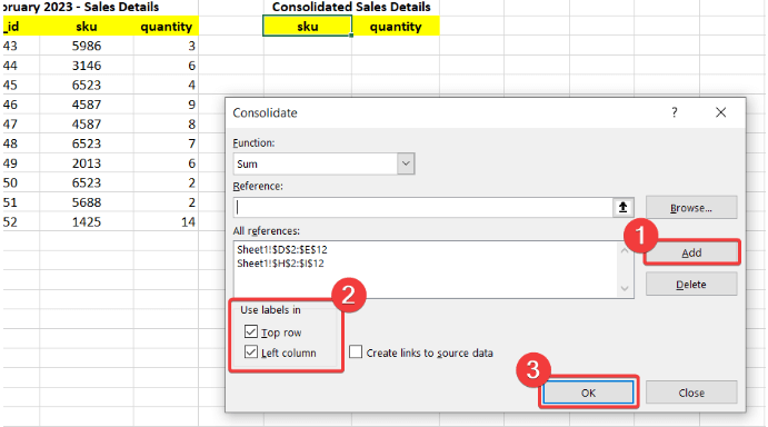 10 consolidate data in excel from multiple ranges options