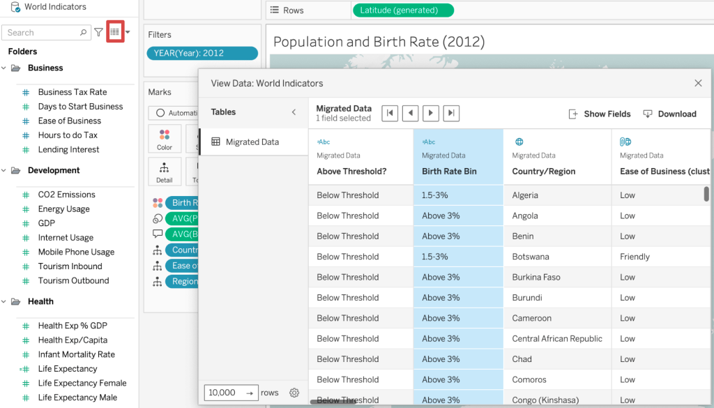 13. Exporting calculated fields in Tableau desktop
