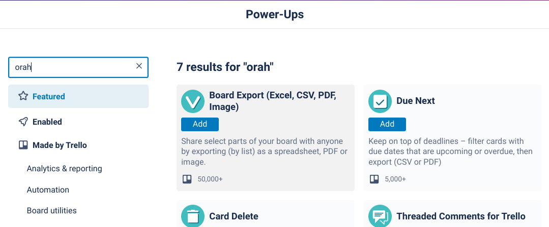 trello powerup search
