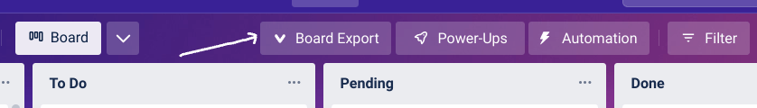 trello powerup board export